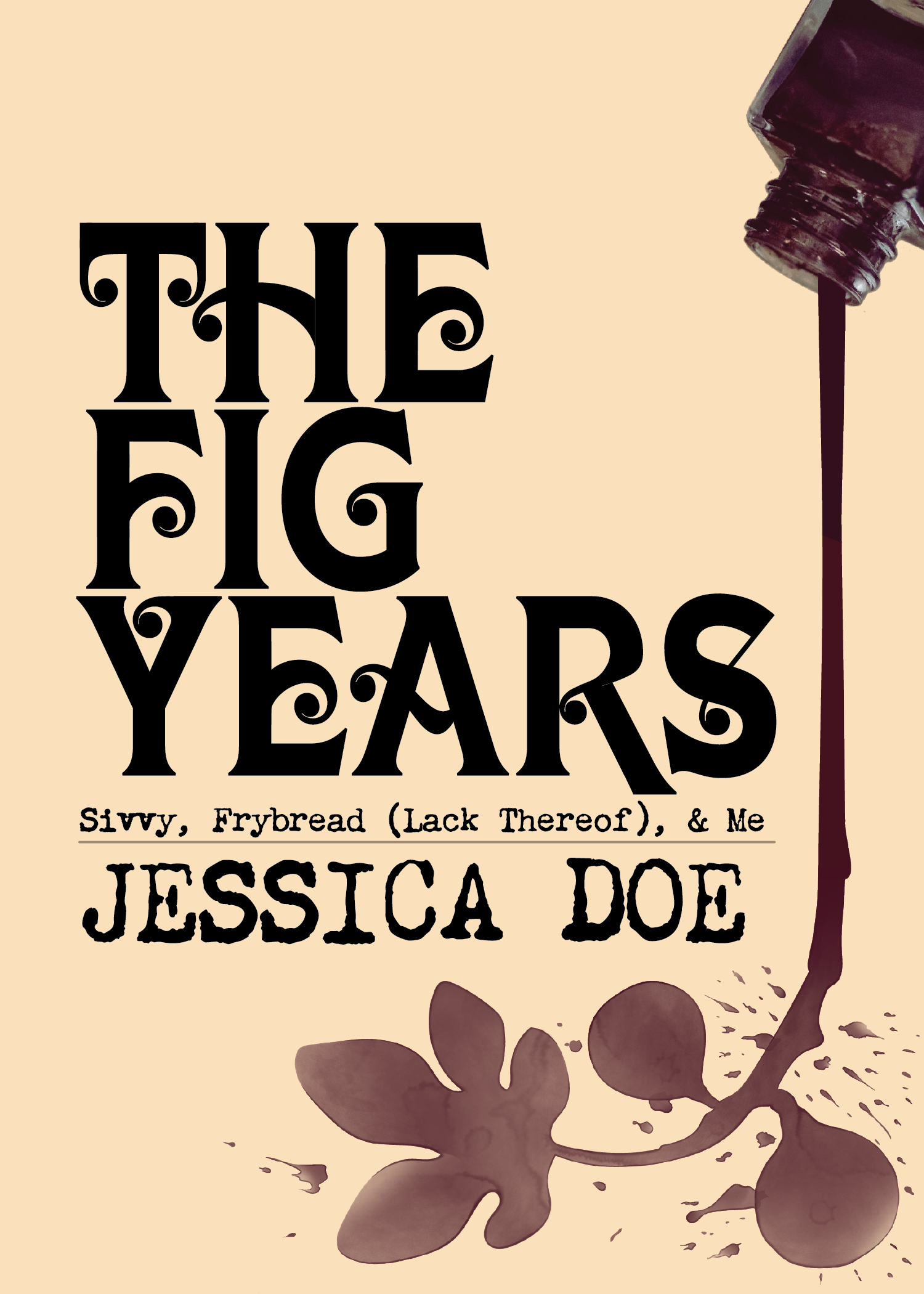book cover of The Fig Years, with a bottle of ink pouring out into a fig branch 
