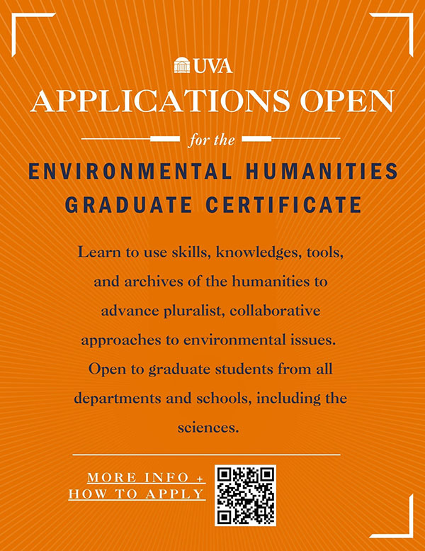 Applications are Open for the Environmental Humanities Graduate Certificate
