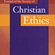 Cover of the Journal of the Society of Christian Ethics with orange and purple color blocks