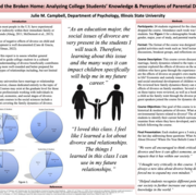 Poster for Beyond the Broken Home: Analyzing College Students’ Knowledge &amp; Perceptions of Parental Divorce