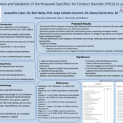Poster for Cultural Adaptation and Validation of the Proposed Specifiers for Conduct Disorder (PSCD) in Latinx Families