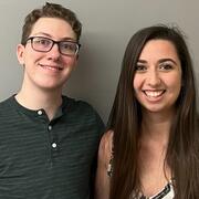Photo of Gabe (left) and Abby (right)