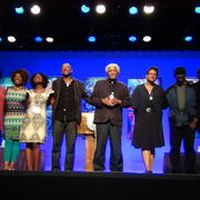 Group picture with, among others, Frank X. Walker, Ishmael Reed, Yusef Komunyakaa, Cornelius Eady and Toi Derricotte