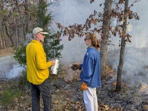 Emma prepping to burn