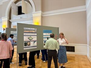 Emma presenting her poster at the Environmental Futures Forum