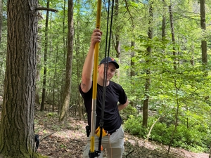 posing with the slingshot