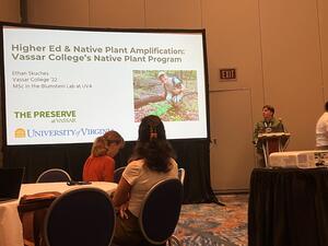 Ethan presenting on his post-bacc work at ESA 2025