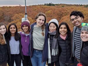 Blumstein lab members at Harvard Forest