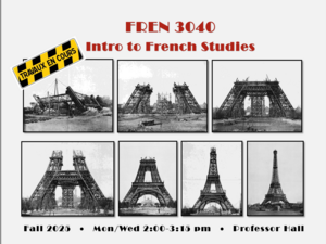 Photographs showing stages of building the Eiffel Tower