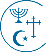 Journal of Religion and Society Logo featuring symbols of Judaism, Islam, and Christianity