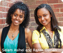 Two female students, selam and razan