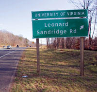 UVA road sign