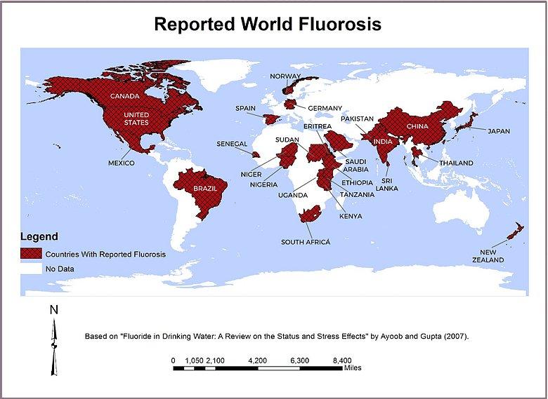 Reported world fluorosis