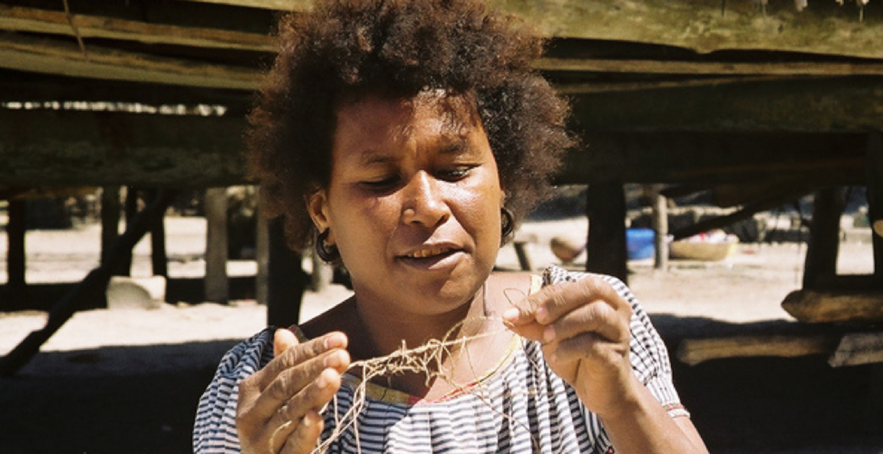 A “String figure” “flower,” a point in a sequence that depicts the Pleiades moving across the nighttime and yearly sky.
