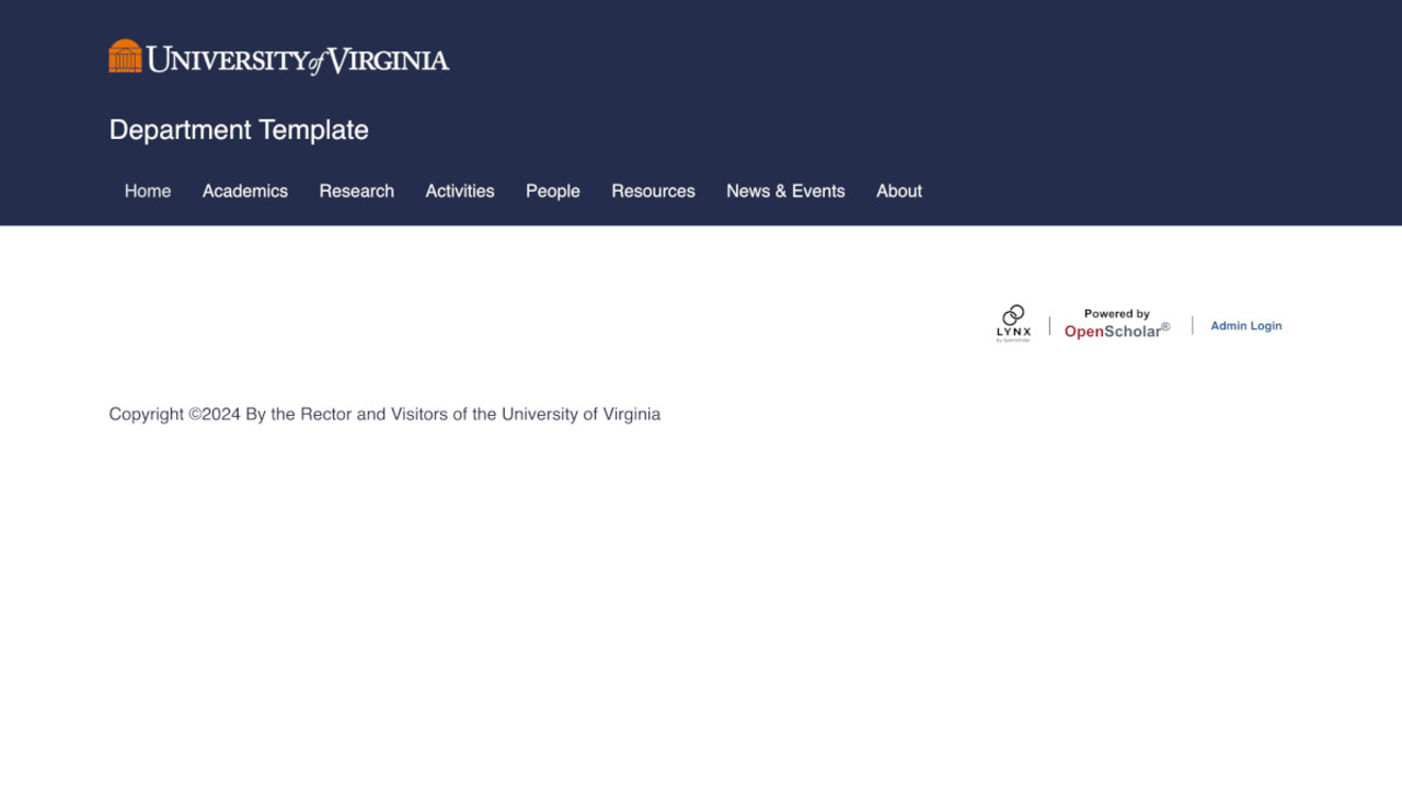 UVA Department template screenshot