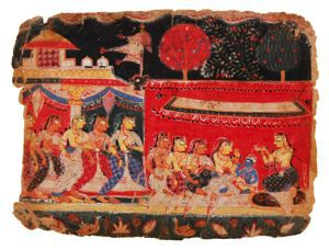 Leaf from a Bhagavata Purana series: The Cowherd Women of Vraja Observing the Vow of Katyayani 