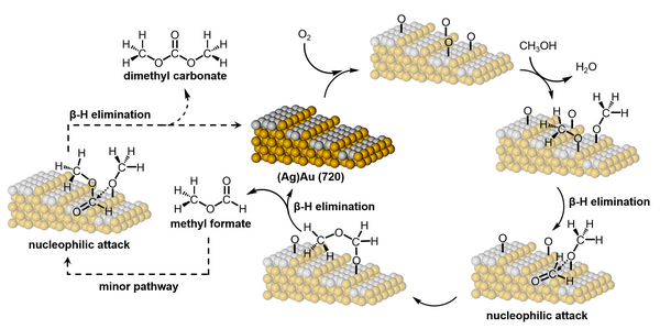 Link to Concave Cubes as Experimental Models of Catalytic Active Sites for the Oxygen-Assisted Coupling of Alcohols by Dilute (Ag)Au Alloys